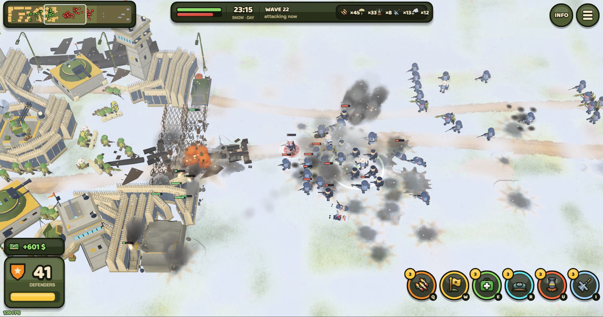 Wave 22 of the siege: Dominion troops storm a base in the snow